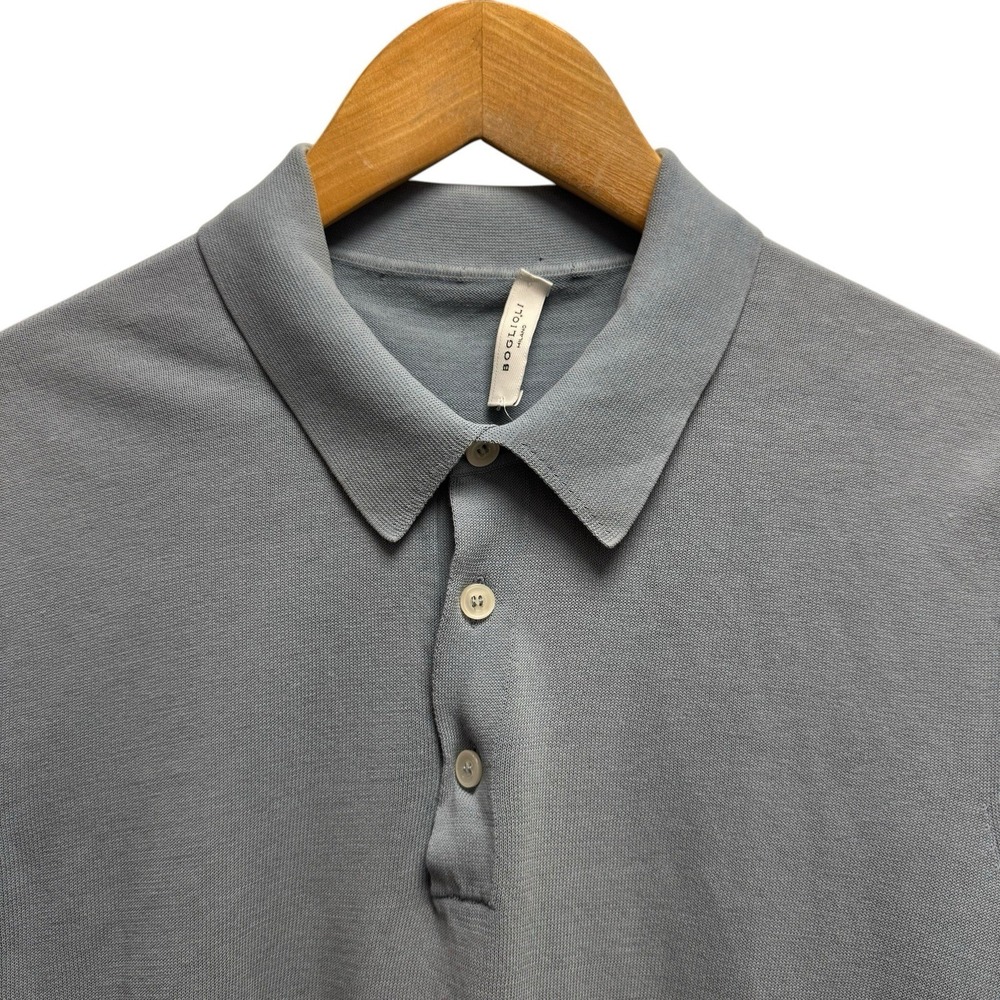 Boglioli Men's Size XS Slate Blue/Gray Cotton Knit Pullover Short Sleeve Sweater